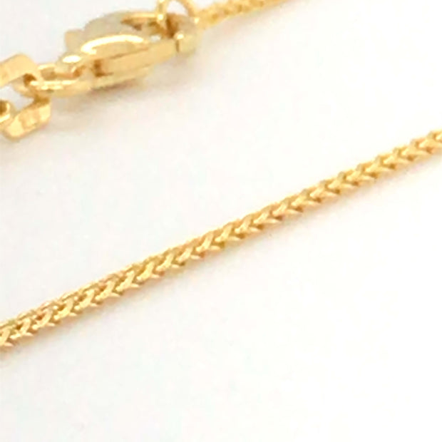 14k Yellow Gold Diamond Cut Round Wheat Chain