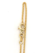 14k Yellow Gold Diamond Cut Round Wheat Chain