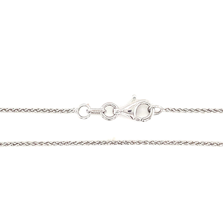 14k White Gold Diamond Cut Round Wheat Chain