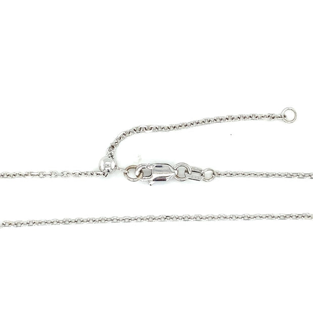 14k White Gold Adjustable Rolo Chain