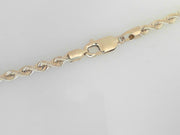 14k Yellow Gold Diamond Cut Rope Chain