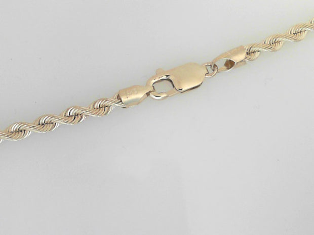 14k Yellow Gold Diamond Cut Rope Chain