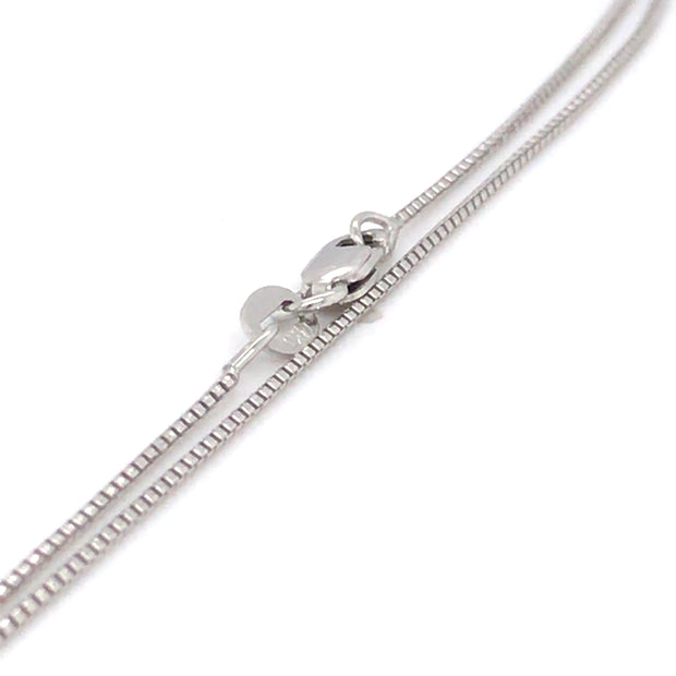 14k White Gold Diamond Cut Round Box Chain