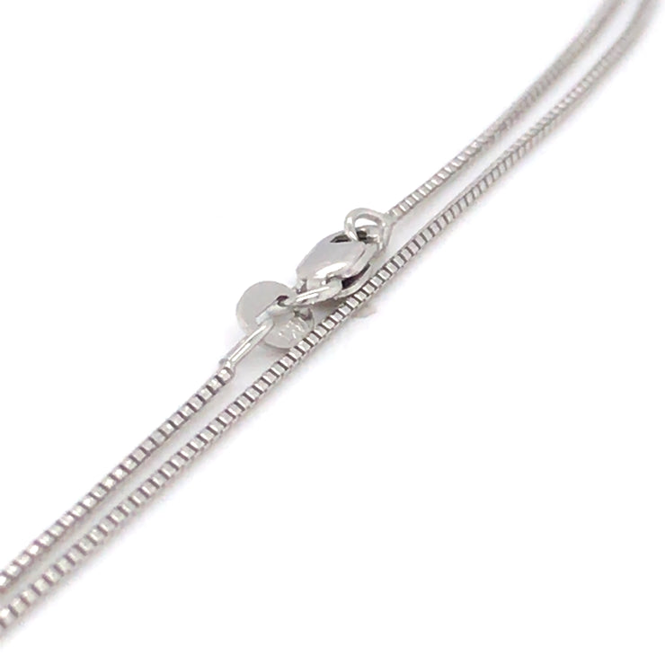 14k White Gold Diamond Cut Round Box Chain