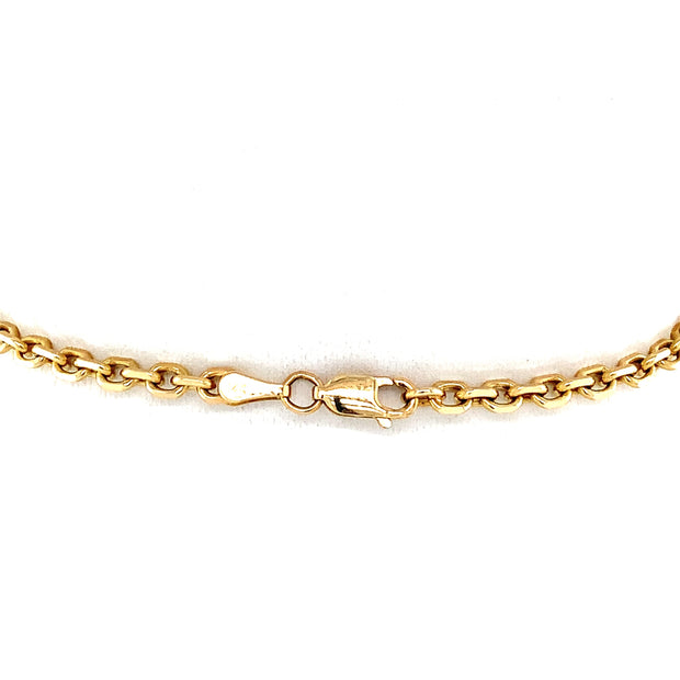 14K Yellow Gold Anchor Link Anklet