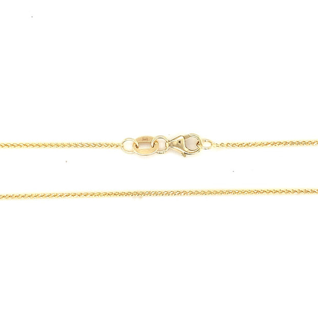 14k Yellow Gold Diamond Cut Round Wheat Chain