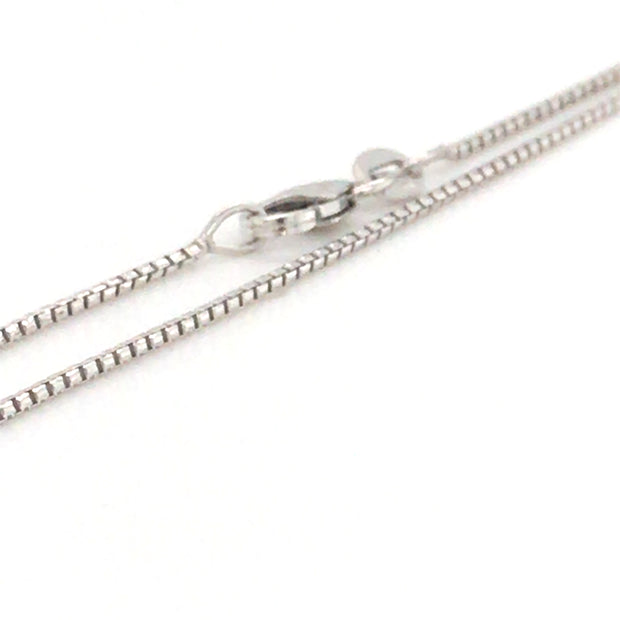 14k White Gold Diamond Cut Round Wheat Chain