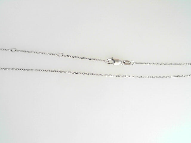 14k White Gold Adjustable Rolo Chain 18""