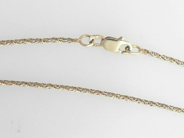 14k Yellow Gold Diamond Cut Wheat Chain