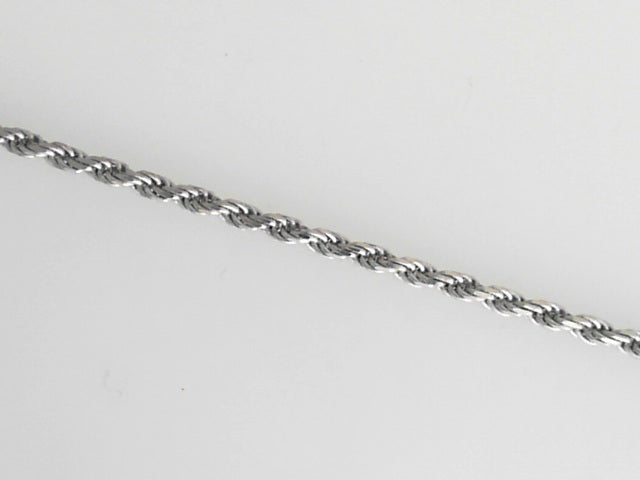 18""  14 kt White Gold Rope Chain 2.2.mm wide Lobster Clasp