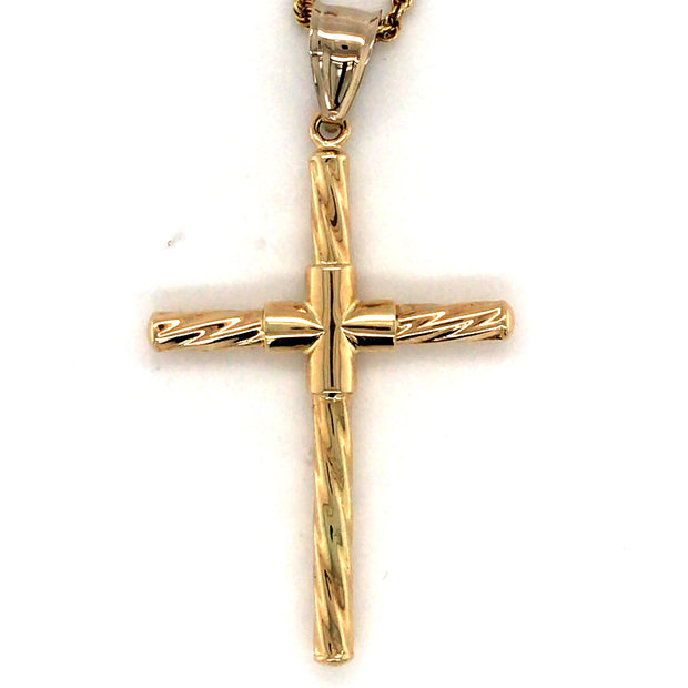 14k Yellow Gold Twist Cross