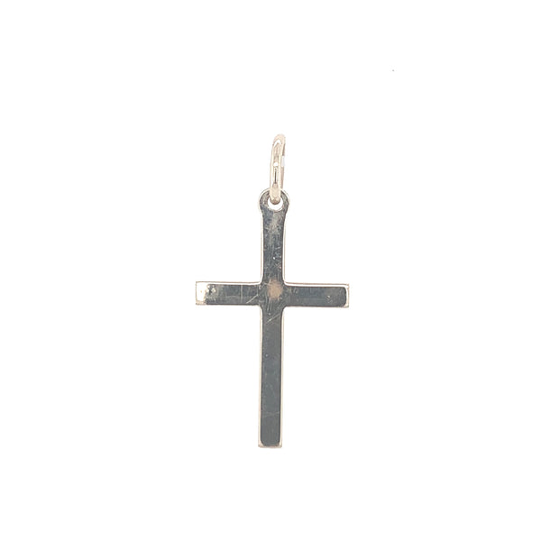 14k White Gold Cross