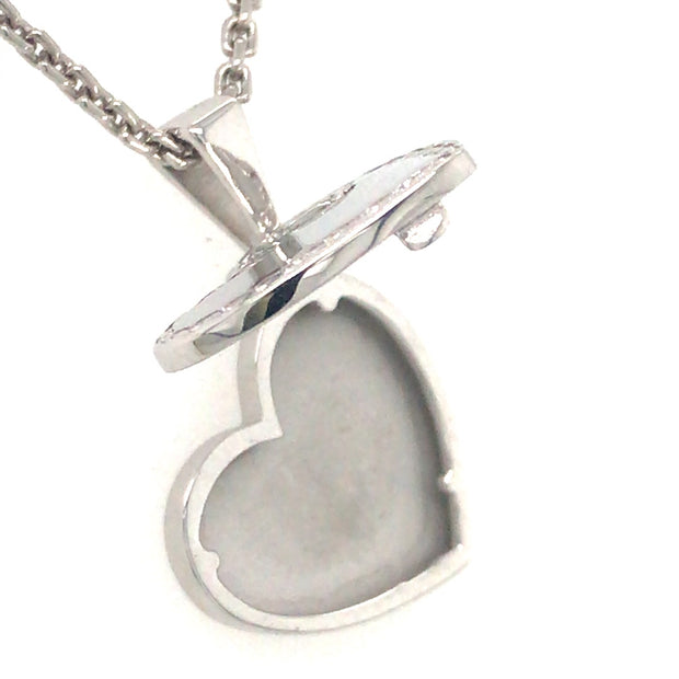 18k WHite Gold Louis Vuitton Heart Locket