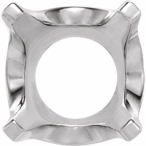 14K White 4.4 mm Round 4-Prong Solid Base Setting