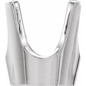 14K White 4.4 mm Round 4-Prong Solid Base Setting