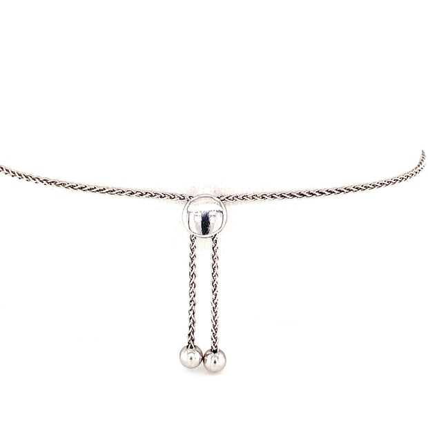 14K White Gold Bolo Bracelet