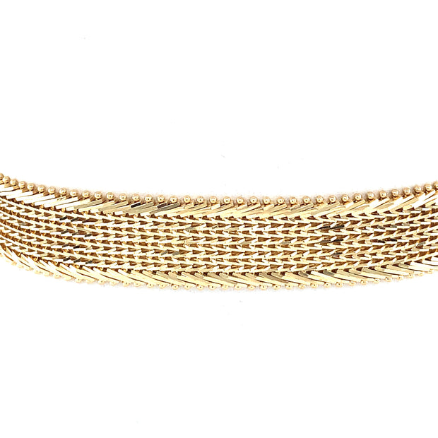 14k Yellow Gold Wide Woven Bracelet