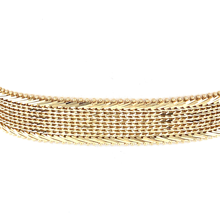 14k Yellow Gold Wide Woven Bracelet