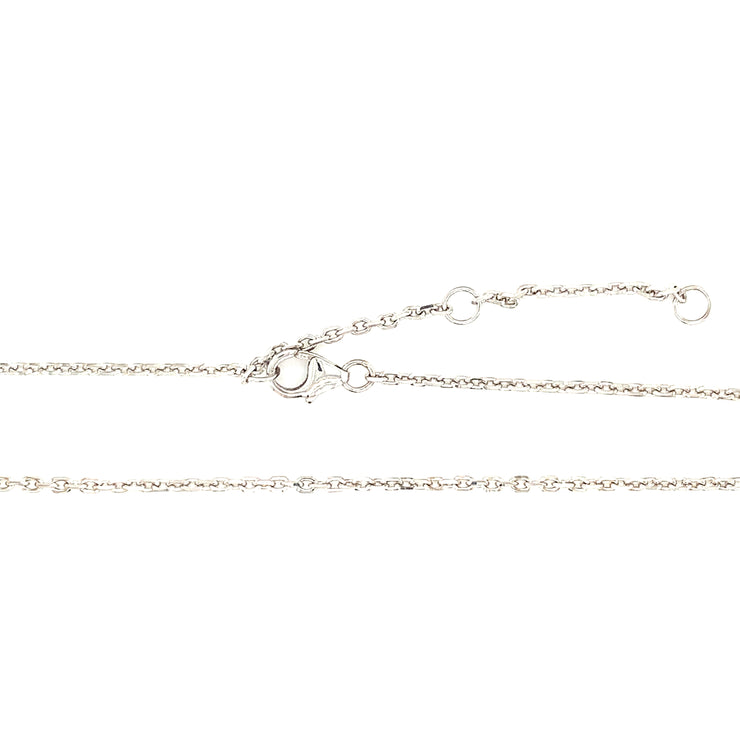 Sterling Silver Adjustable Diamond Cut Cable Chain