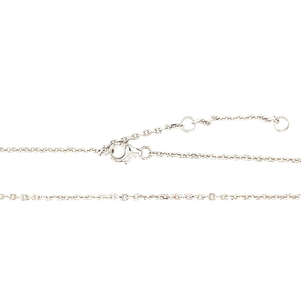 Sterling Silver Adjustable Diamond Cut Cable Chain