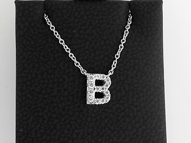 Simulated Diamond Pendant ""B""