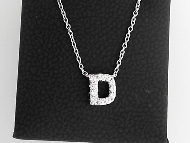 Simulated Diamond Pendant ""D""