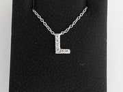Simulated Diamond Pendant ""L""