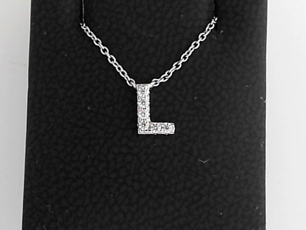 Simulated Diamond Pendant ""L""