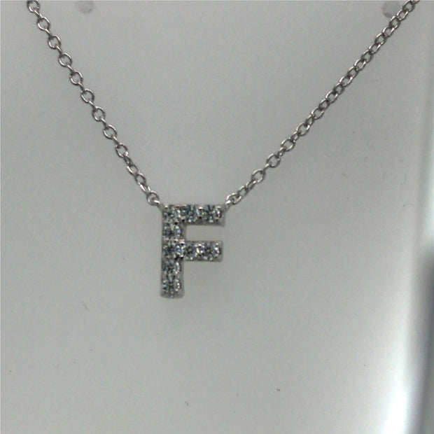 Simulated Diamond Pendant ""F""