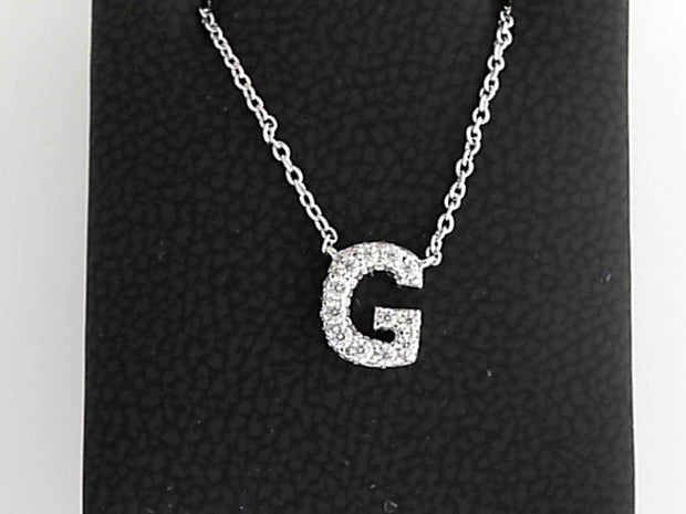 Simulated Diamond Pendant ""G""