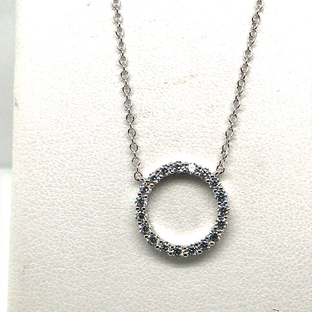 Simulated Diamond Circle Pendant