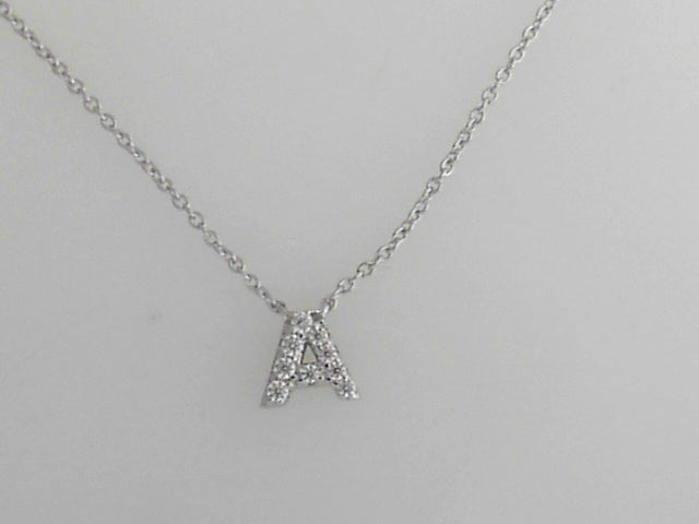 Simulated Diamond Pendant ""A""