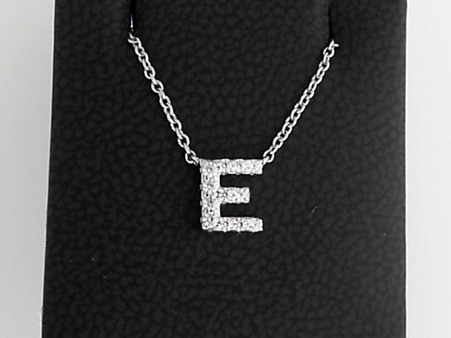 Simulated Diamond Pendant ""E""