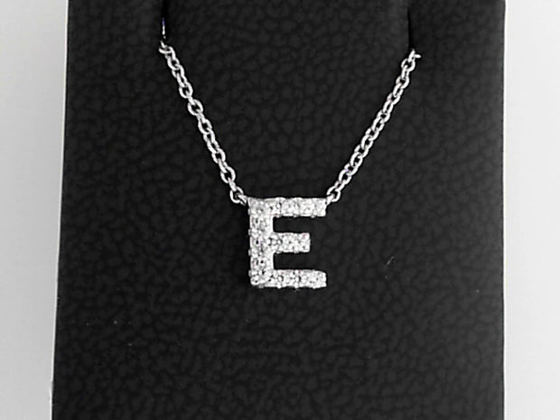 Simulated Diamond Pendant ""E""