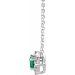 Sterling Silver Lab Emerald Necklace