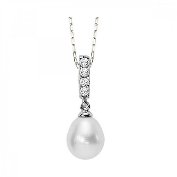 Sterling Silver Pearl Drop Necklace