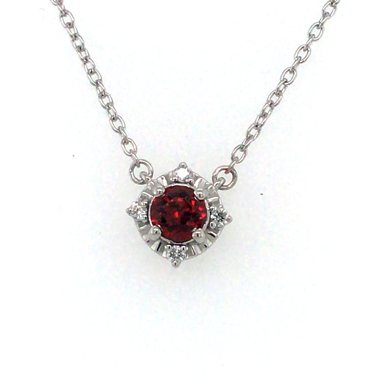 Sterling Silver Mozambique Garnet Necklace