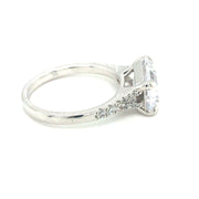 Simulated Diamond Ring with Emerald Cut Stone