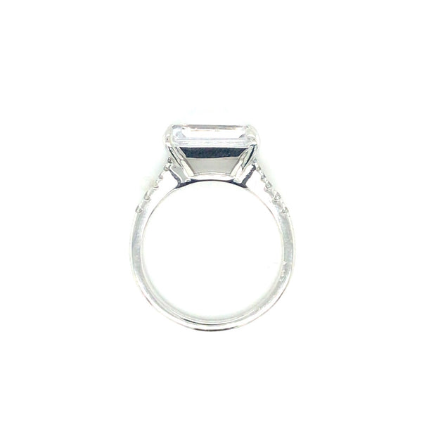 Simulated Diamond Ring with Emerald Cut Stone