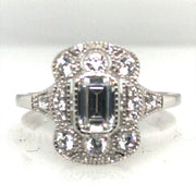 Simulated Diamond Vintage Style Ring