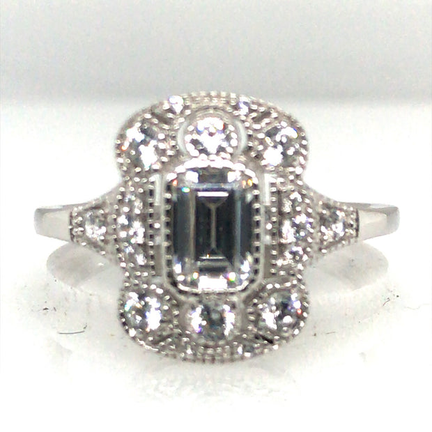 Simulated Diamond Vintage Style Ring