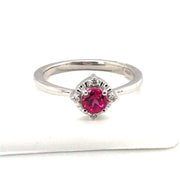 Sterling Silver Lab Ruby Ring