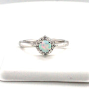 Sterling Silver Lab Opal Ring