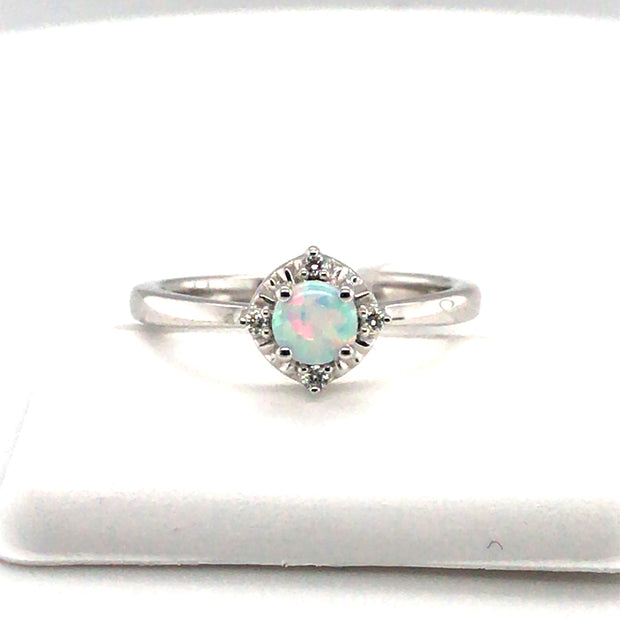 Sterling Silver Lab Opal Ring