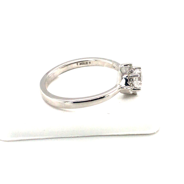 Sterling Silver Lab White Sapphire Ring