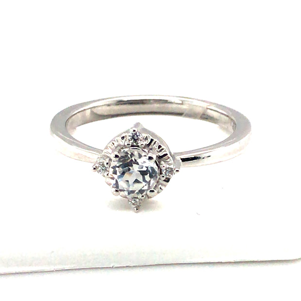 Sterling Silver Lab White Sapphire Ring