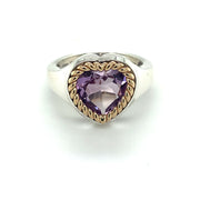 Sterling Silver Amethyst Heart Ring