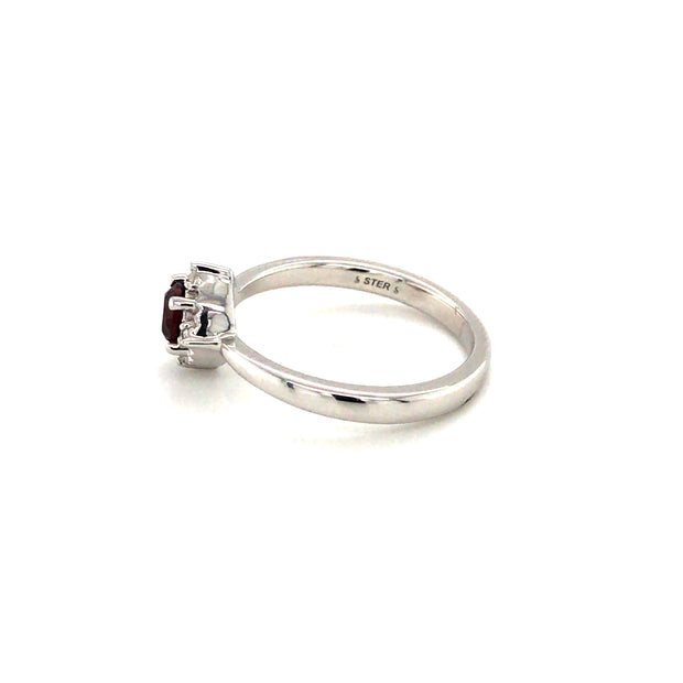 Sterling Silver Mozambique Garnet Ring