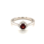 Sterling Silver Mozambique Garnet Ring