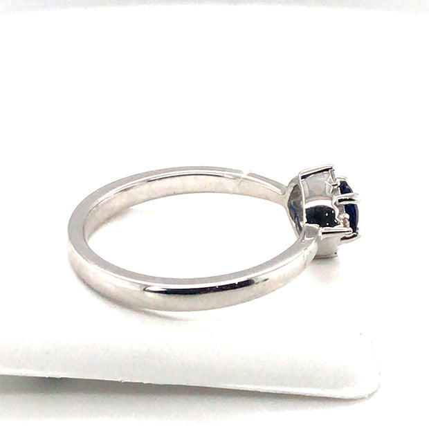 Sterling Silver Lab Blue Sapphire Ring